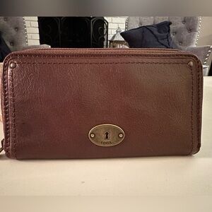 Fossil Vintage Alice Leather Wallet - Brown - EUC